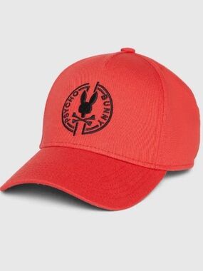 PSYCHO BUNNY Santa Fe Baseball Cap Chili Red One Size Adjustable Youth Kids 21”